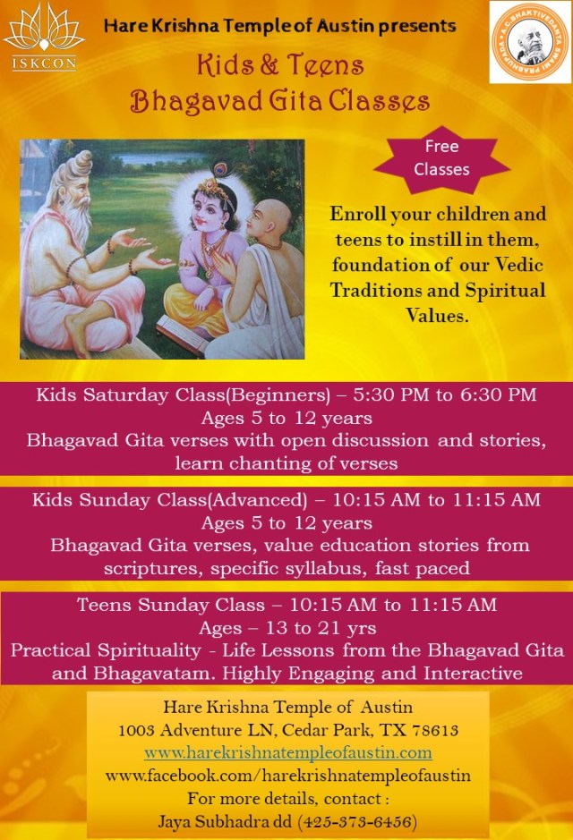 Sunday Teens (14 – 18 yrs) Vedic Learning Class